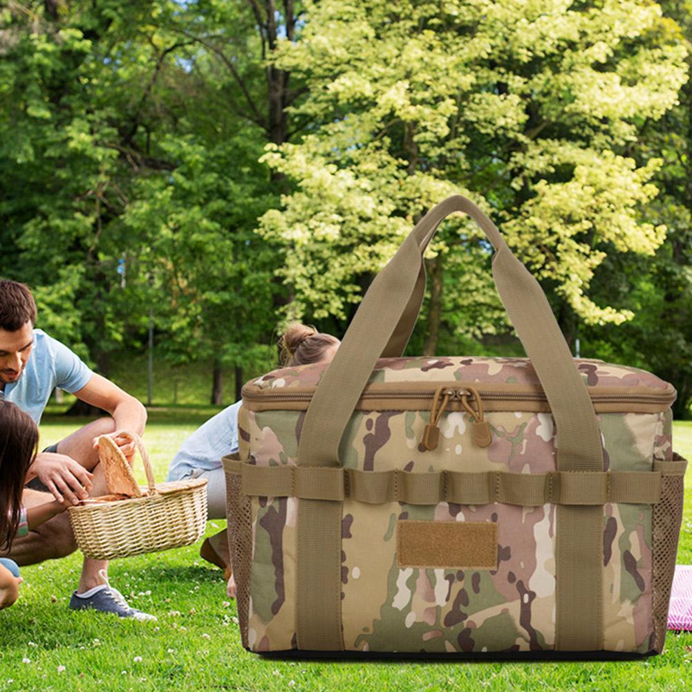Insulated Cooler Bag with Adjustable Dividers Large Capacity Leakproof Thermal Lunch Bag Portable Camping Picnic Cooler Bag