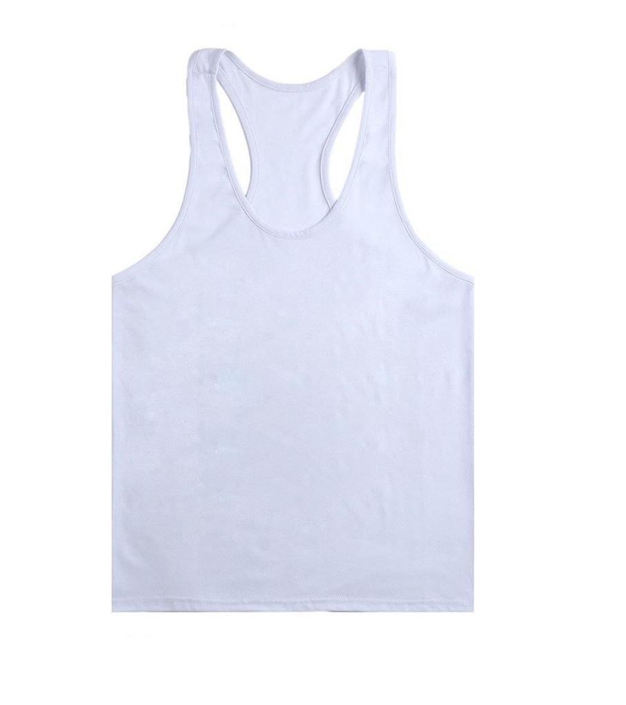 Men's Plus Size Solid Racerback Tank Top - Elastic Cotton Blend for Gym Training