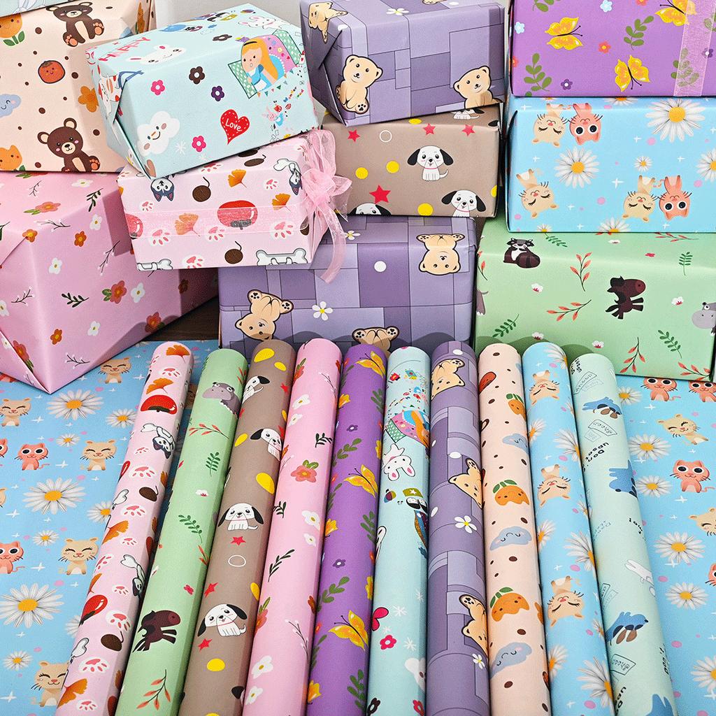 Papier mit Bärenaufdruck Papier mit Hasenaufdruck Geschenkpapier Hohe Qualität Für Bastelprojekte Party-Geschenkverpackung