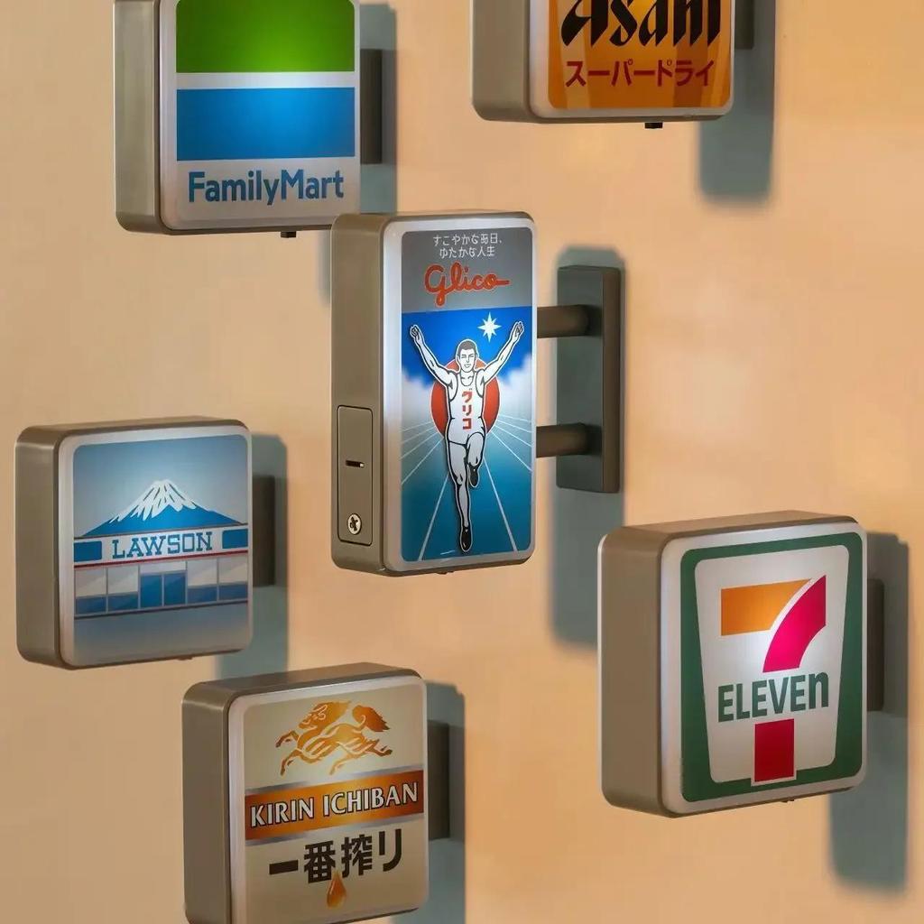 Mini Leuchtendes Japanisches Laden Schild Kühlschrankmagnet Dotonbori Glico Lawson 7‑Eleven Lake Kawaguchi‑ko Souvenir Kühlschrank Deko Magnet