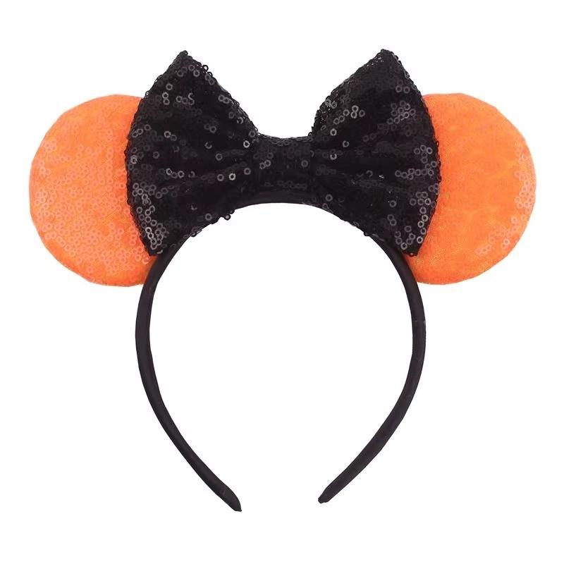 

Тыквенные Хэллоуинские Мышиные Ушки Ободок для Волос Хэллоуинская Вечеринка Ободок Мультяшный Для Девочек Детей Блестящий Бант Косплей Ободок Женский Для Вечеринки Size fits all