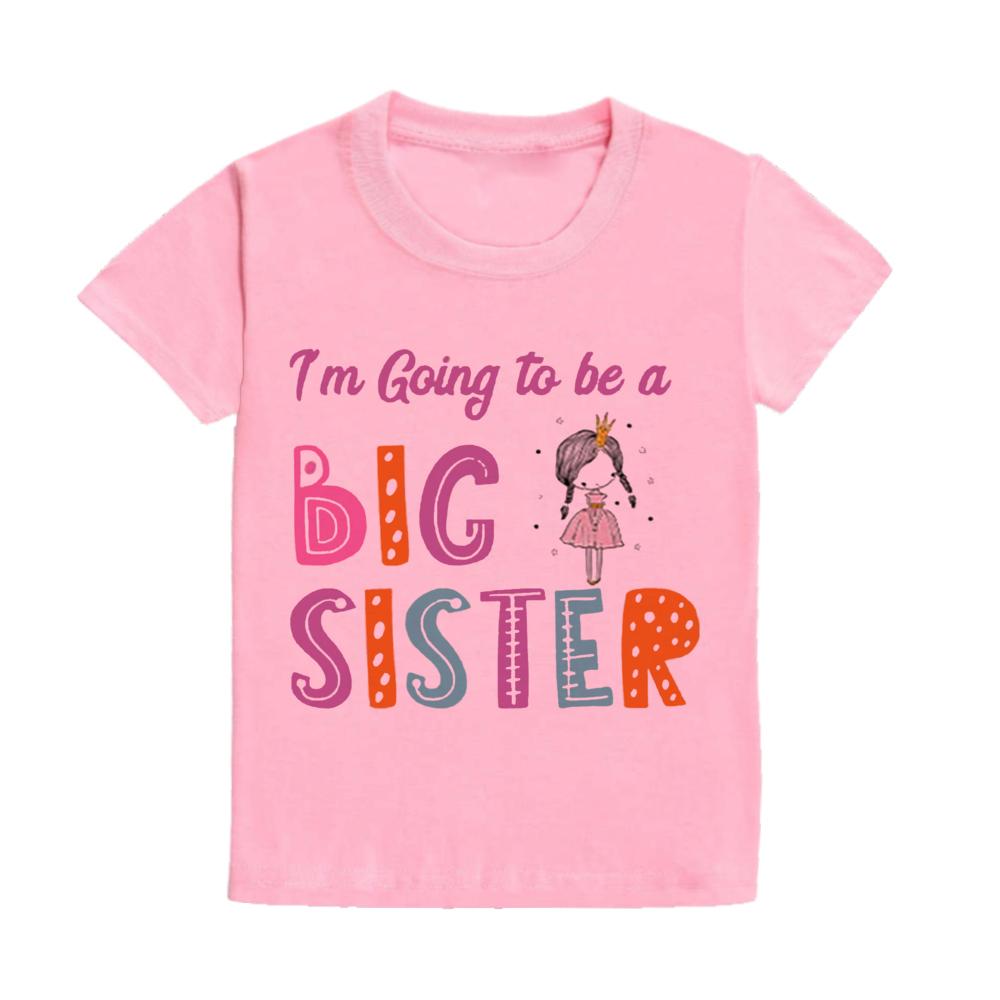 I'm Going To Be A Big Sister T-shirt Baby Announcement Big Sister Sibling Clothes Tops Toddler Rainbow Shirt Girl Kids Clothing