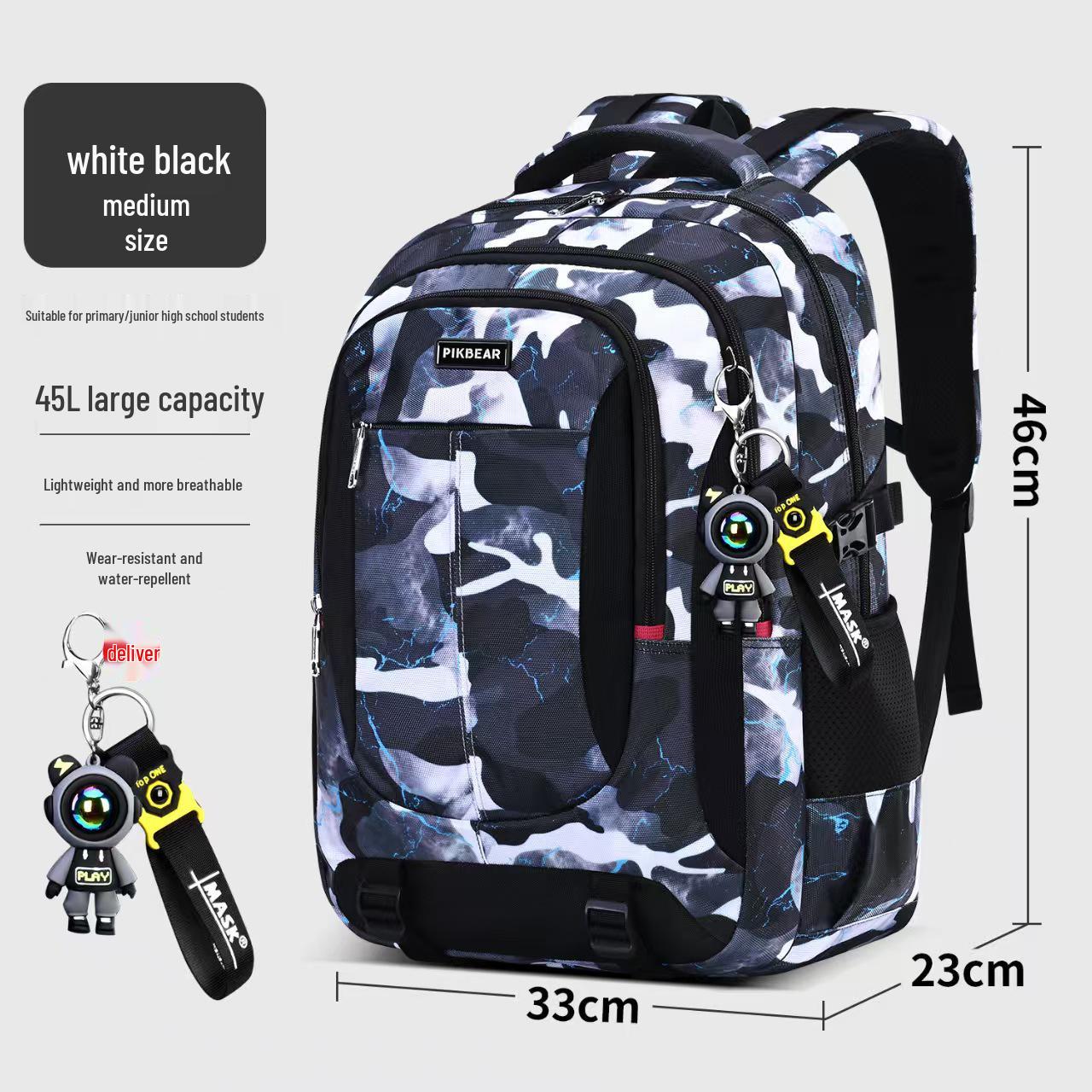 

Men s Camouflage Schoolbag: Junior & High School Decompression Backpack with Spine Protection and Large Capacity for Outdoor Leisure. Backpack Only (No Pendant)