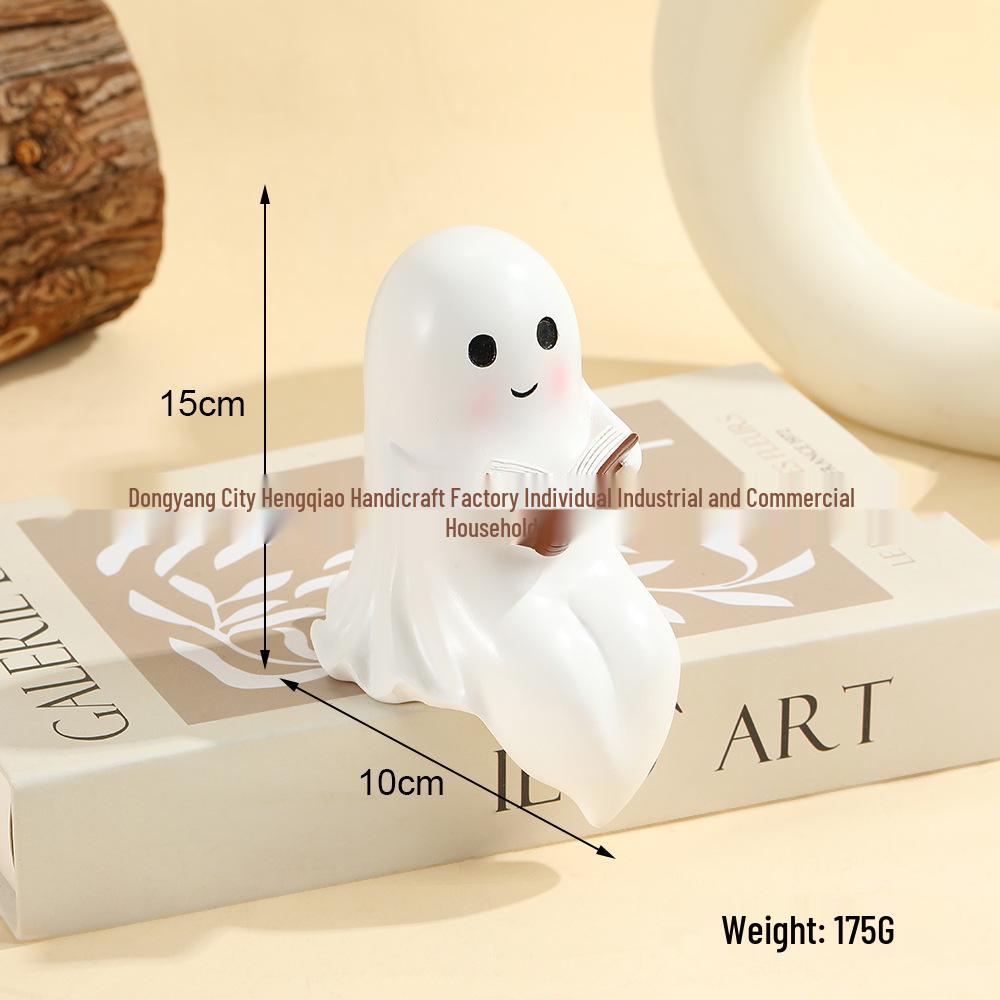 Ghost Reading Book Lamp Figurine Toy