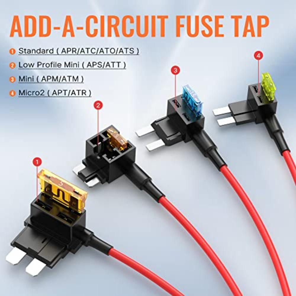 12V Low Profile Mini Fuse Taps 4 Types Fuse Adapter Jumper for Cars Mini Auto Fuse Connector  Boats