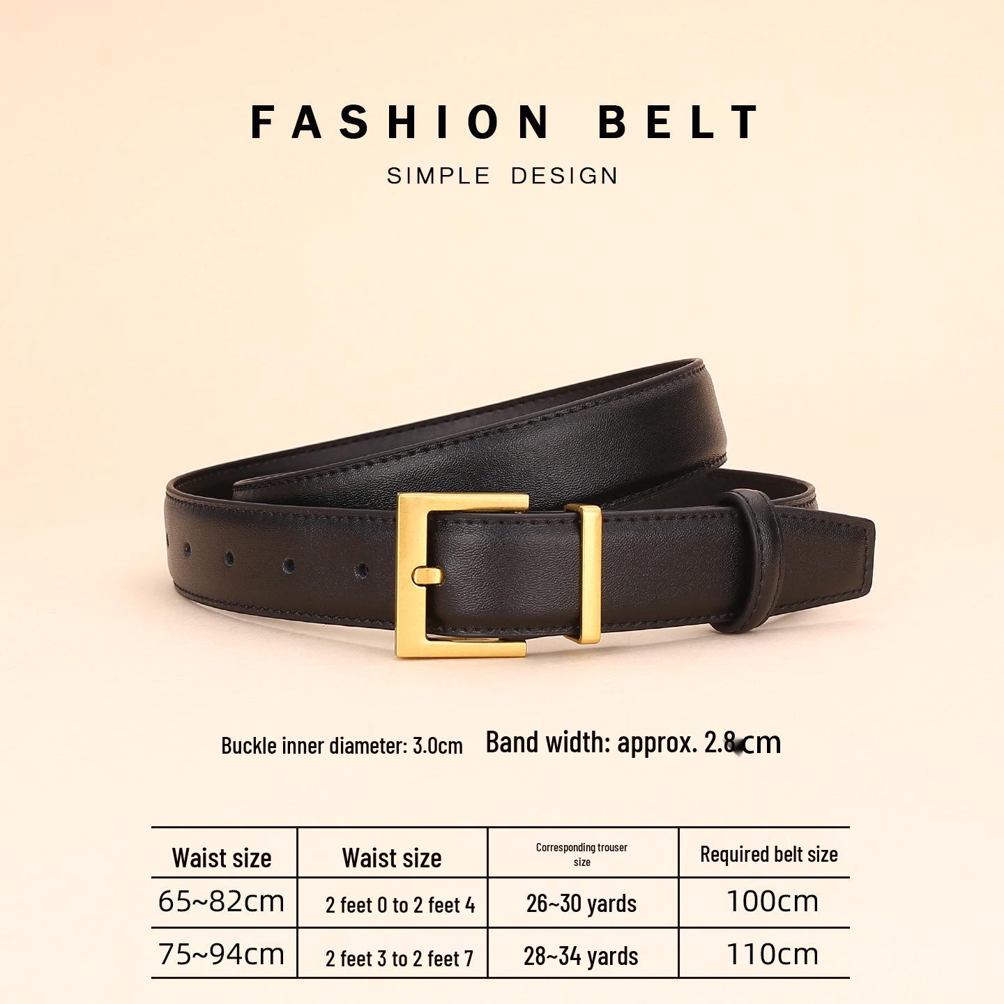 Korean Style Women s Thin Belt with Fashionable Alloy Pin Buckle - Perfect for Skirts and Suits 110 cm чёрный