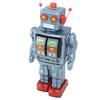 Metal Tin Robot Toy Retro Electric Rotating Figures Model Adult Collection Kids Gift