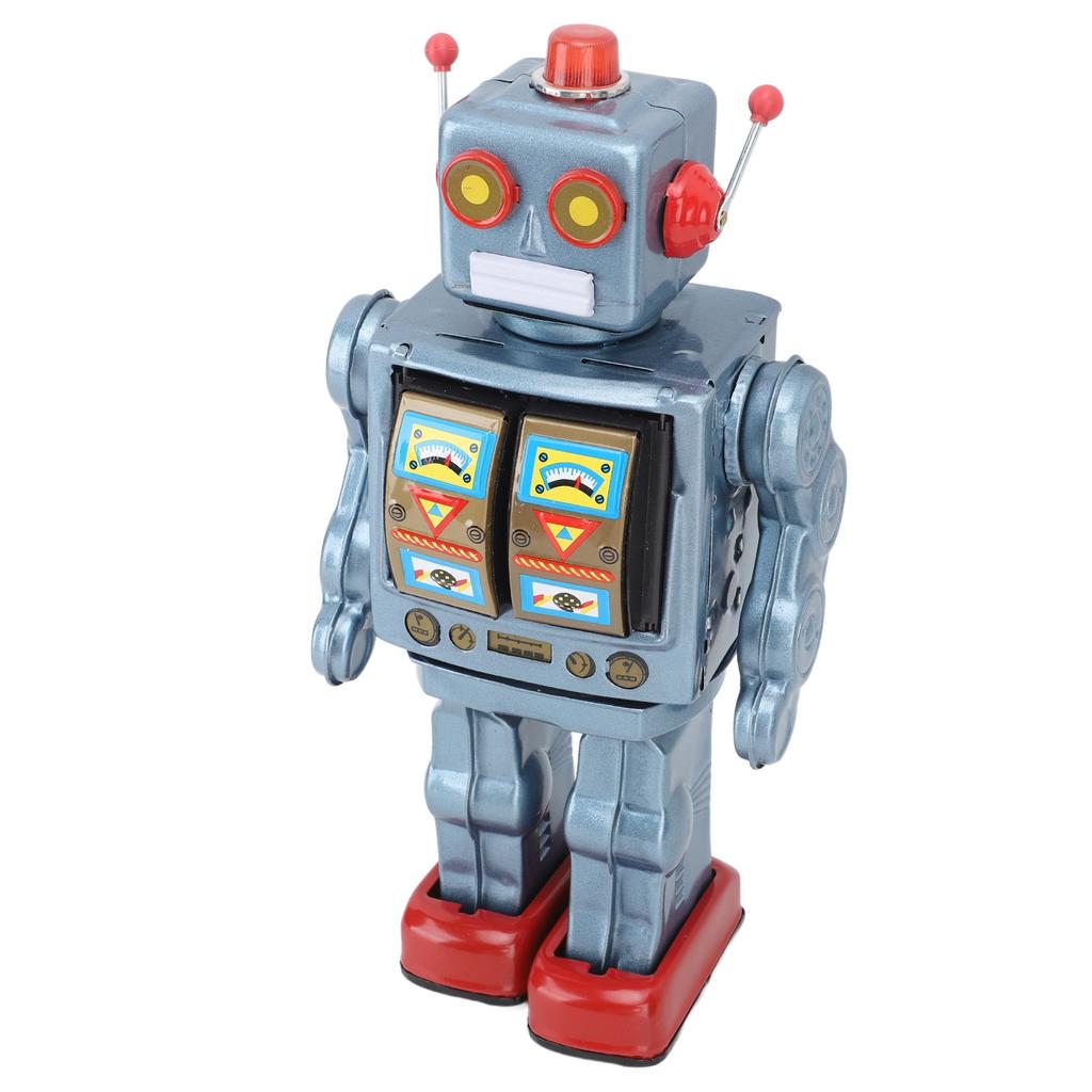 Metal Tin Robot Toy Retro Electric Rotating Figures Model Adult Collection Kids Gift
