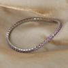 Multicolor Zircon Gold-Plated Titanium Steel Elastic Bracelet