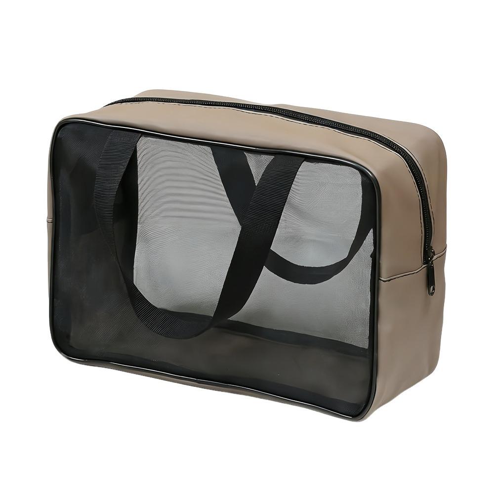 

Portable Large Capacity Toiletry Bag Breathable Waterproof Mesh Bath Bag Hollow out Multi-Purpose Cosmetic Storage Bag коричневий