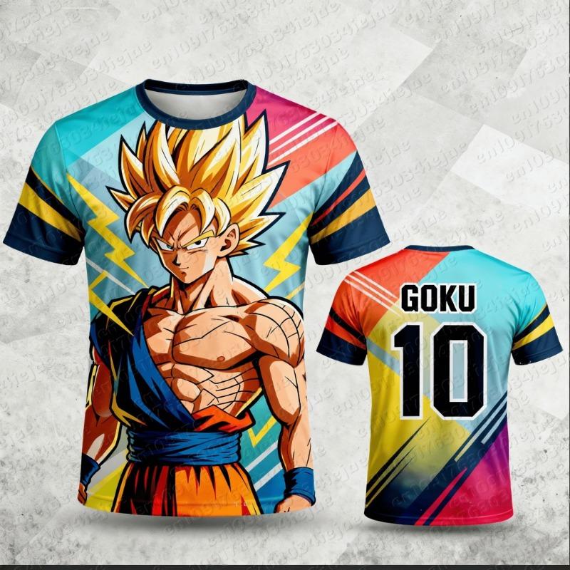 2026 New Adult Men's Dragon Ball Goku 3D Printed Football Jersey T-Shirt Kids Anime T-Shirt Special Football Jersey