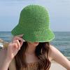 Kvinner Halm Solhatt Vevd Bøttehatt Sammenleggbar Fiskehatt Solbeskyttelse Strandlue Sommer Reise Vandring Ferie Bøttehatt Kvinner Motetilbehør