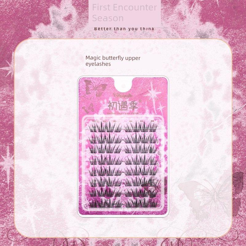 

First Encounter Season Glue-Free False Eyelashes Baby Curved False Eyelashes Twilight Forest Natural Look Comic Eyelashes [Non-Glue 11-14mm] Magic Butterfly*1