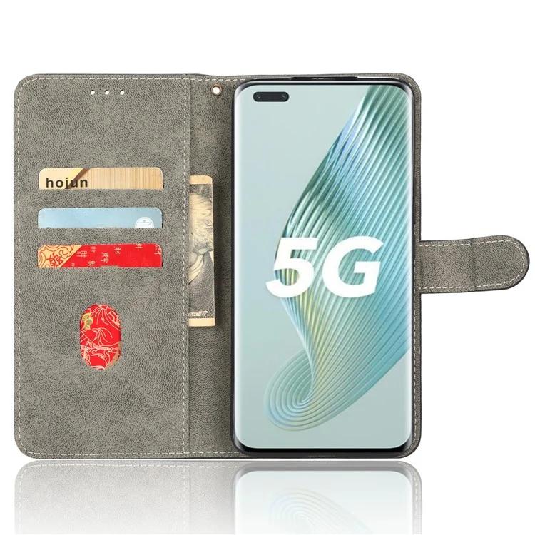 For Honor Magic5 Pro Phone Wallet Case RFID Blocking PU Leather Stand Phone Cover with Strap