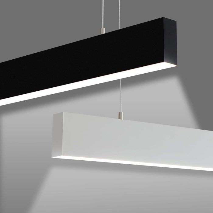 Lampe suspendue LED - NETTLIFE - 32W 107 cm - Dimmable - Noir - Hauteur réglable avec télécommande