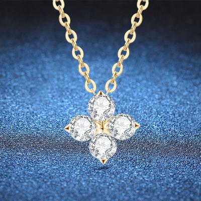 D Color 0.4ct Moissanite Necklace for Women Vvs1 Pass Test Imitation Diamond Pendant 925 Sterling Silver Luxury Jewelry