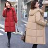 Neue Koreanische Version Modische Große Größe Verdickte Figurbetonte Kapuzenjacke Mittellange Baumwollgepolsterte Jacke
