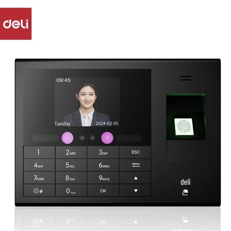 

Deli Smart Cloud Face & Fingerprint Time Attendance Machine CN plug (adapter included)