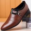 Shoes for Men Fashion Pointed Toe Leather Dress Shoe Autumn Slip on Oxfords Shoes for Men Wedding Party Office Business Footwear