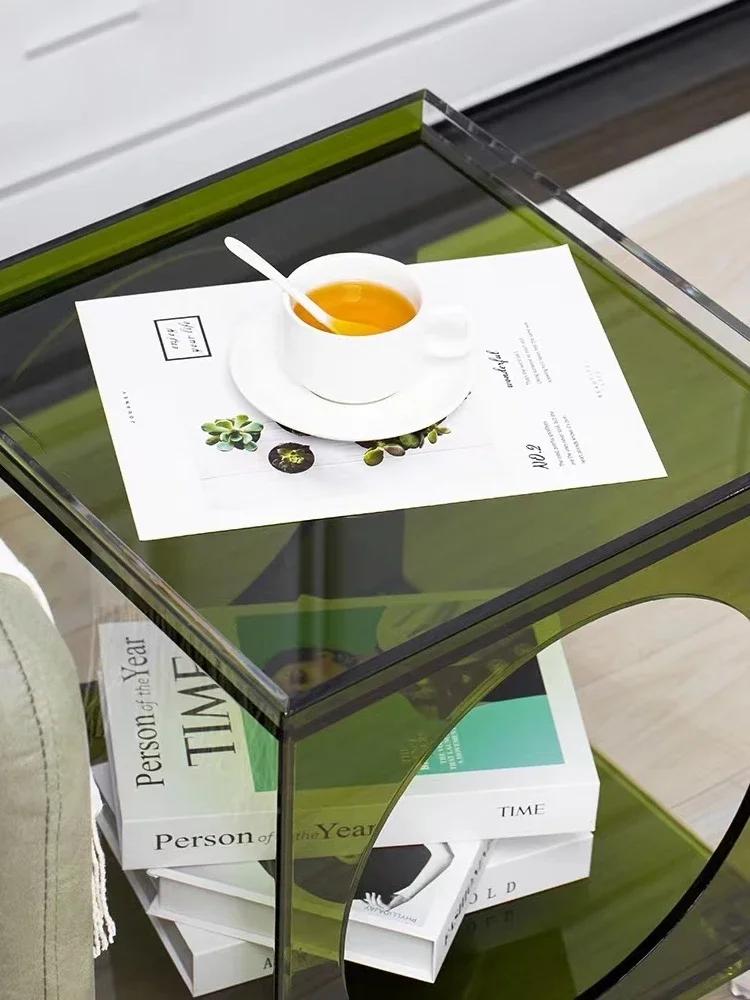 Creative Acrylic Sofa, Side Table, Small Corner Table, Movable Small Coffee Table, Storage, Storage, Small Side Table