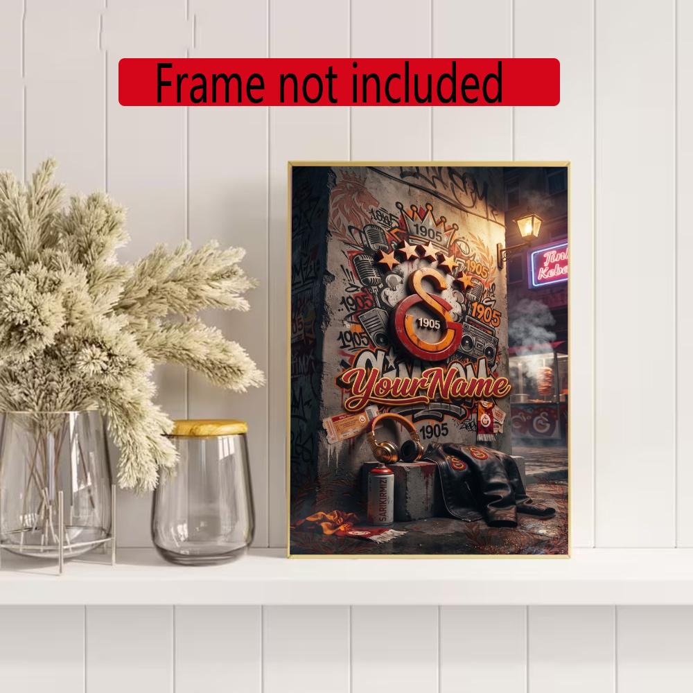 Galatasaray Personalized Name Round Diamond Painting Kit Diamond Embroidery Painting Rhinestones Mosaic Frameless Handwork Decoration Arts