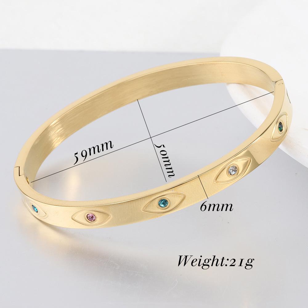 Demon Eye Titanium Steel Bracelet: 6MM 18K Gold, Stylish & Elegant
