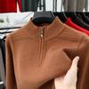 Men's Winter Knit Stand Collar Half-Zip Pullover Sweatshirt