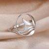 Sea Whale Tail Ring Women Men Stainless Steel Finger Rings Animal Fishtail Jewelry Friends Birthday Gift In