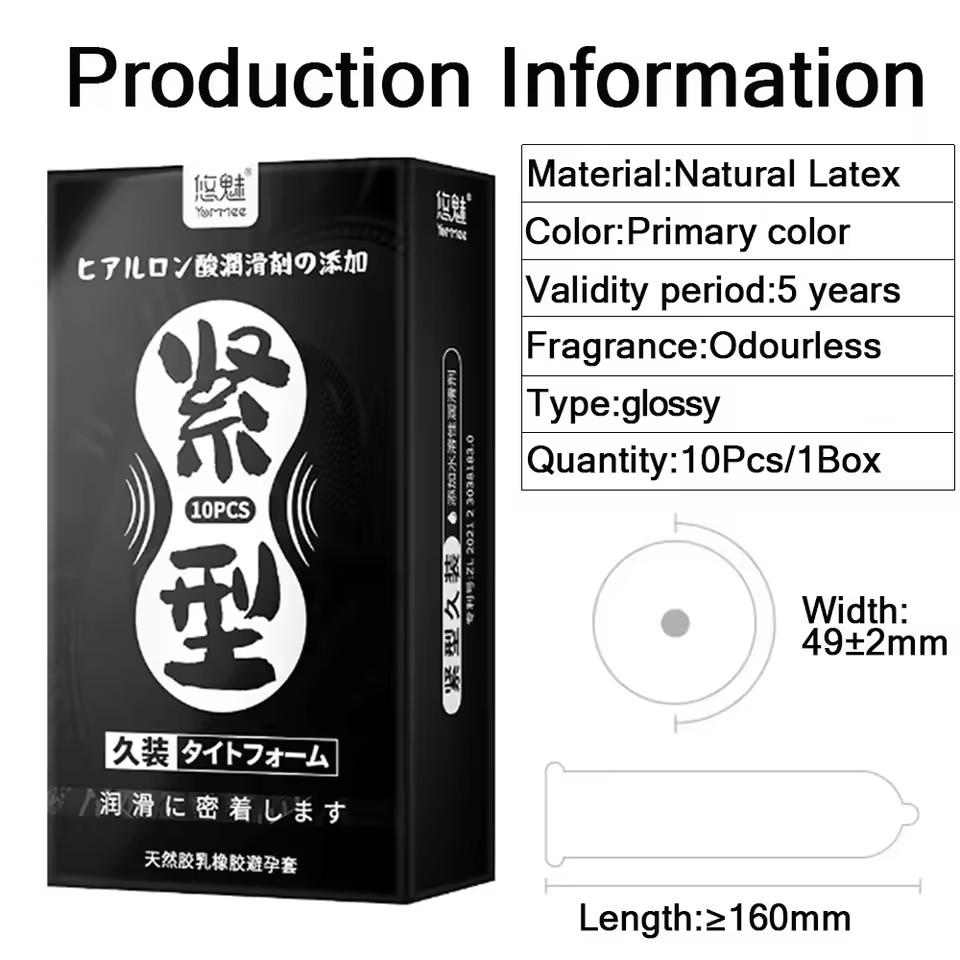 45/49mm Small Tight Condoms for Men Small Size Natural Latex Smooth Condom Hyaluronic Acid Penis Sleeve for Adults Love Sex Tool