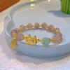 2025 Jadeite Green Jade Rabbit Bracelet: High-End Chinese Style, Year of the Snake, Elegant Women's Niche Beaded Design