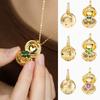 Fashionable retro style clover heart frog opening and closing circular women's necklace trend