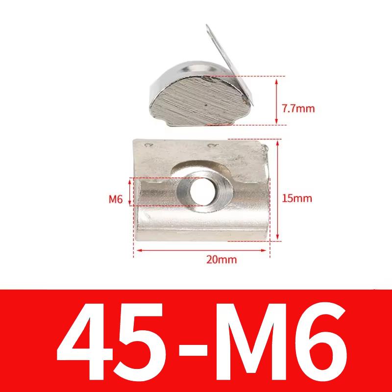 2pcs Shrapnel Nut Block Drop in Sheet Spring Nuts M4 M5 M6 M8 For European Standard 3030 4040 4545 Series Aluminum Profile