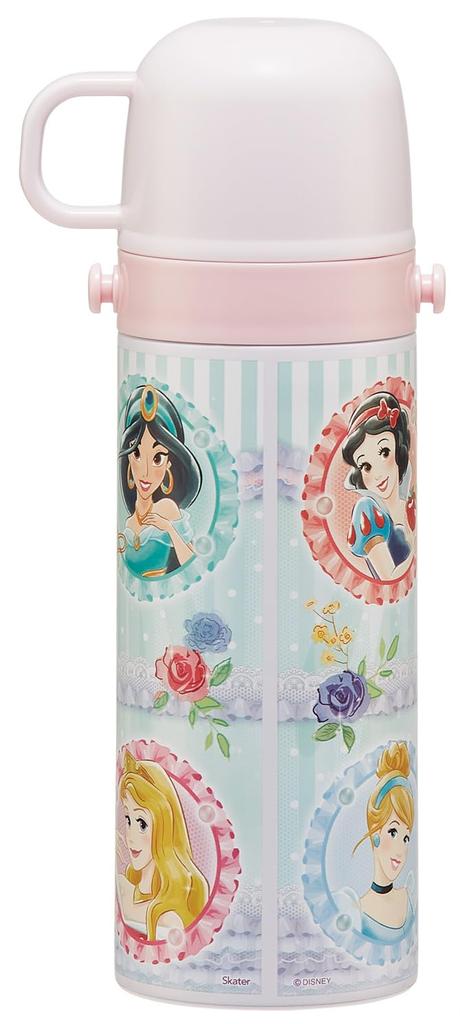 Skater Wasser 470ml oder 430ml Disney Prinzessin Größe Edelstahl Sport Kinderflasche, 2-Wege, (Direktes Trinken) (Bechertrinken), Design, 26, Mädchen,