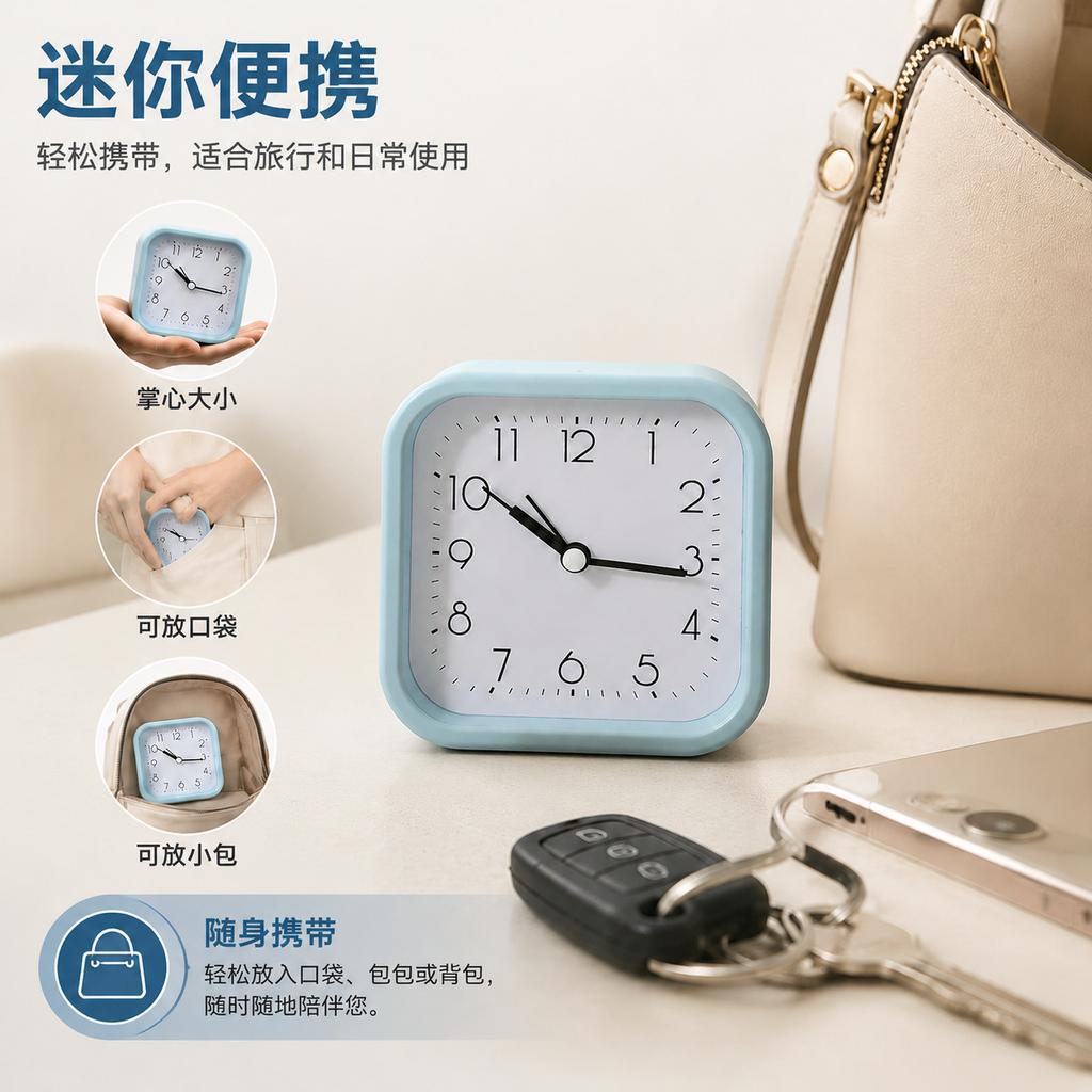 Personalized Square Simple Alarm Clock Three-dimensional Fashion Home Decoration Alarm Clock Student Digital Creative Desktop Learning Alarm