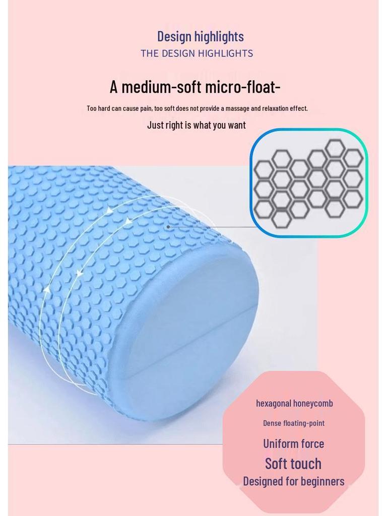 Solid EVA Foam Yoga Roller Stick - 45cm Floating Point, 60 Wolf Tooth, 90 Roller