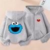 Fashion SESAME STREET Sweatshirts Elmo Zip Up Hoodie Children Clothes Kid Girl Boy Sweatshirt Zipper Hoody Baby Casual Top
