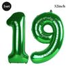 32 Inch Green Number Foil Balloons 0-9 Jungle Safari Theme Soccer Party Decor Kid Boy 1st Birthday Dinosaur Baby Shower Supplies
