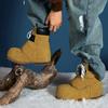 Men's and Women's High Top Snow Boots with Street Style Cool and Trendy Versatile and Fashionable