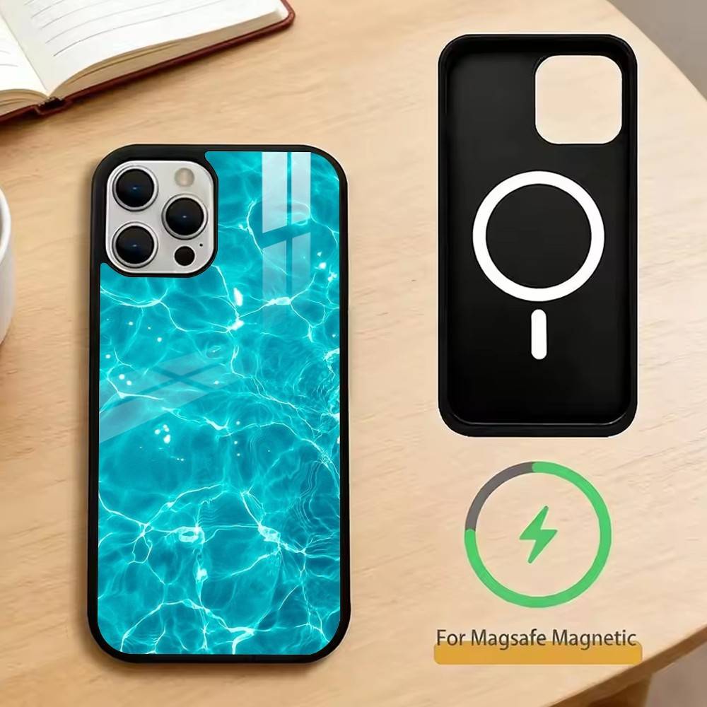 The Patterns of Seawater Phone Case For iPhone17,16,15,14,13,12,11 Plus,Pro Magnetic with Magsafe Wireless Charging