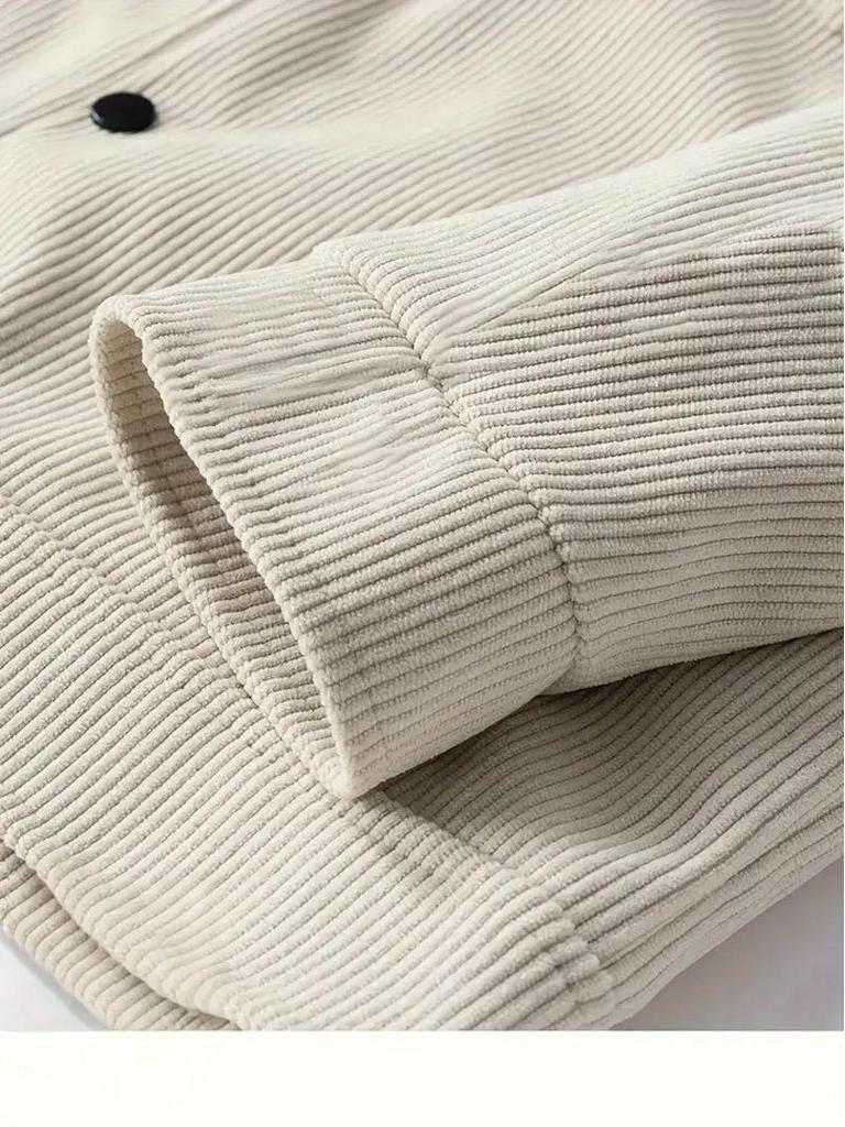 Men's Trendy Corduroy Single-breasted Long Sleeve Pocket Jacket
