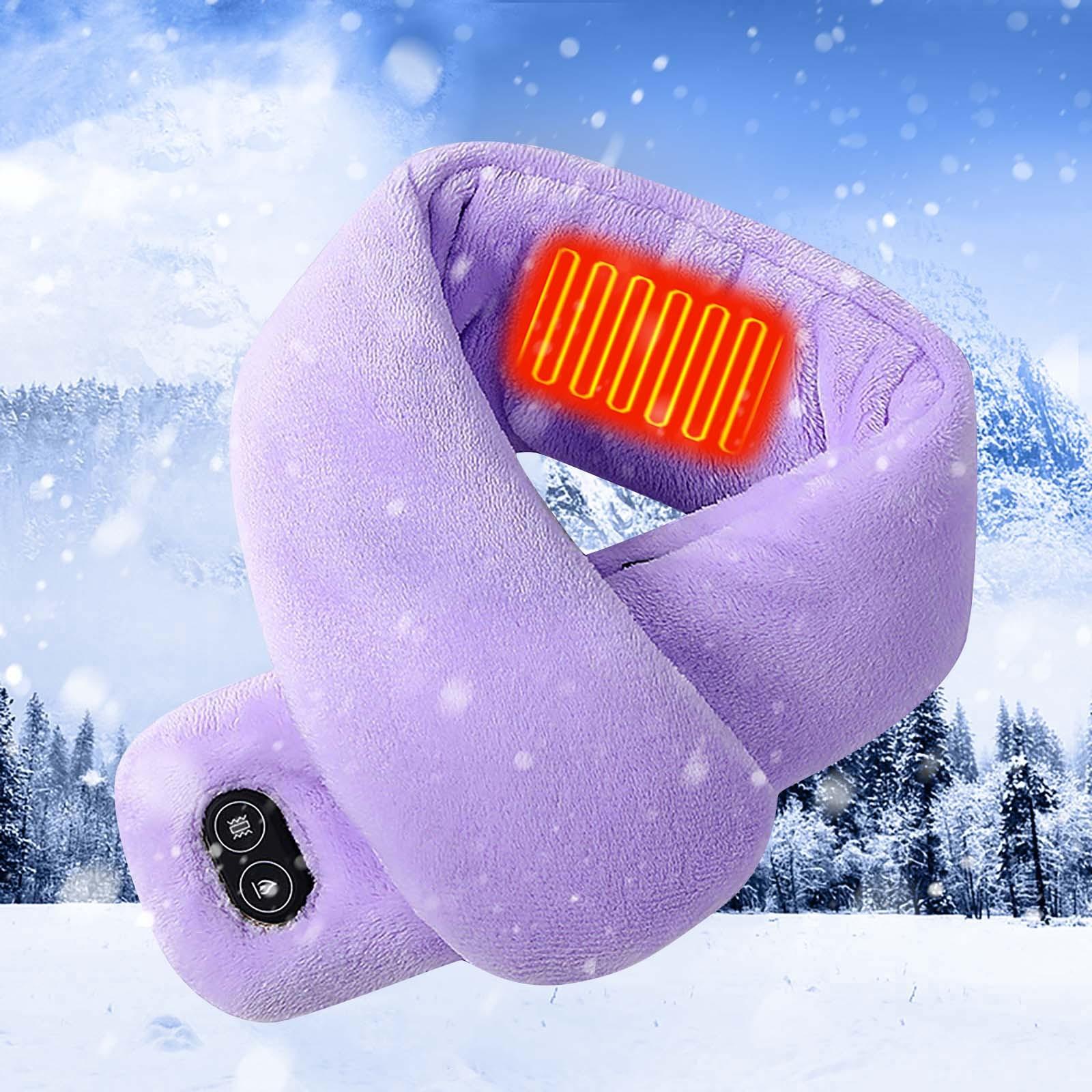 

Electric Heated Womens Scarf Men Velvet Shawl Ladies USB Winter Soft Neck Warmer One Size фиолетовый