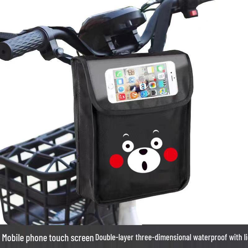 Waterproof Large-Capacity Electric Vehicle Front Bag with Touchscreen Phone Pocket for Scooters & Bicycles