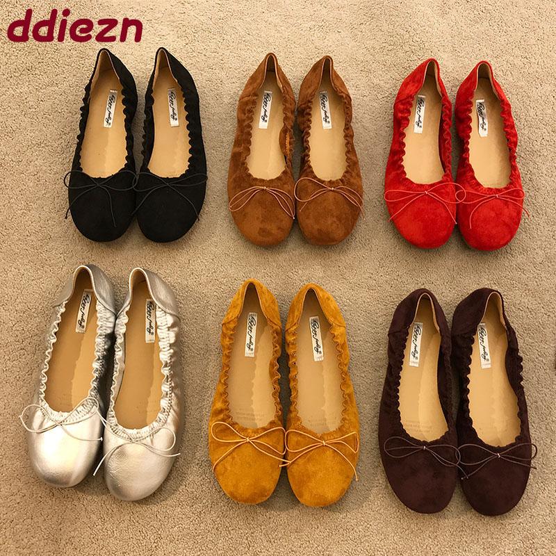 Fashion Footwear Shallow Ladies Flats Slip On Shoes Soft Casual Female Butterfly-Knot Fashion Round Toe Women Ballet Flats Shoes lady