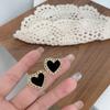 Retro Heart Stud Earrings: Drip Glaze Style, Women's Autumn/Winter S925 Silver Influencer Jewelry