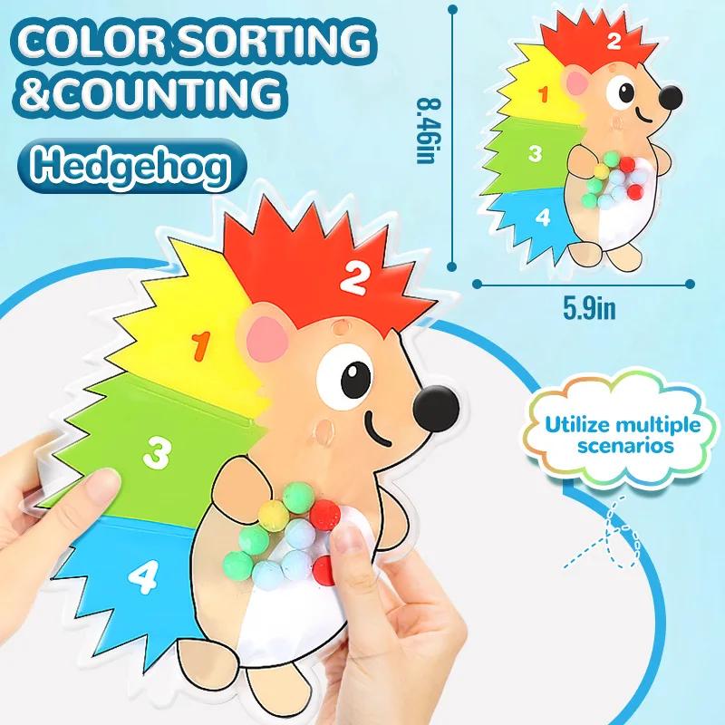 Montessori Color Sorting Maze Beads Squishy Toy Food Grade Silicone Fidget Decompression Game Kids Sensory Fine Motor Skills Toy