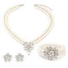 Elegant Snowflake Pearl Necklace and Earrings Set - Perfect for Weddings and Banquets