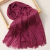 Foreign Trade Silk Scarf Cotton And Linen Headscarf Women'S Spring And Summer Solid Color Japanese And Korean Scarf Sun Protection Warm Shawl Hair