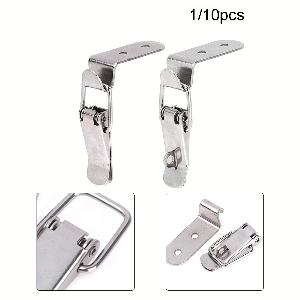 Silver Box Lock Duckbill Hook Lock Spring Loaded Clip Stainless Steel Latch