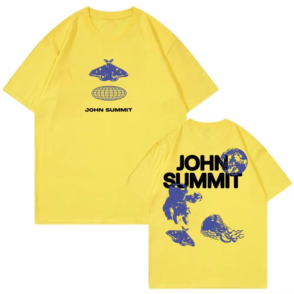 John Summit Tričko Tour Crewneck Streetwear Trička Ženy Muži Hip Hop Unisex Móda Oversized Ležérní Harajuku Topy Krátký Rukáv