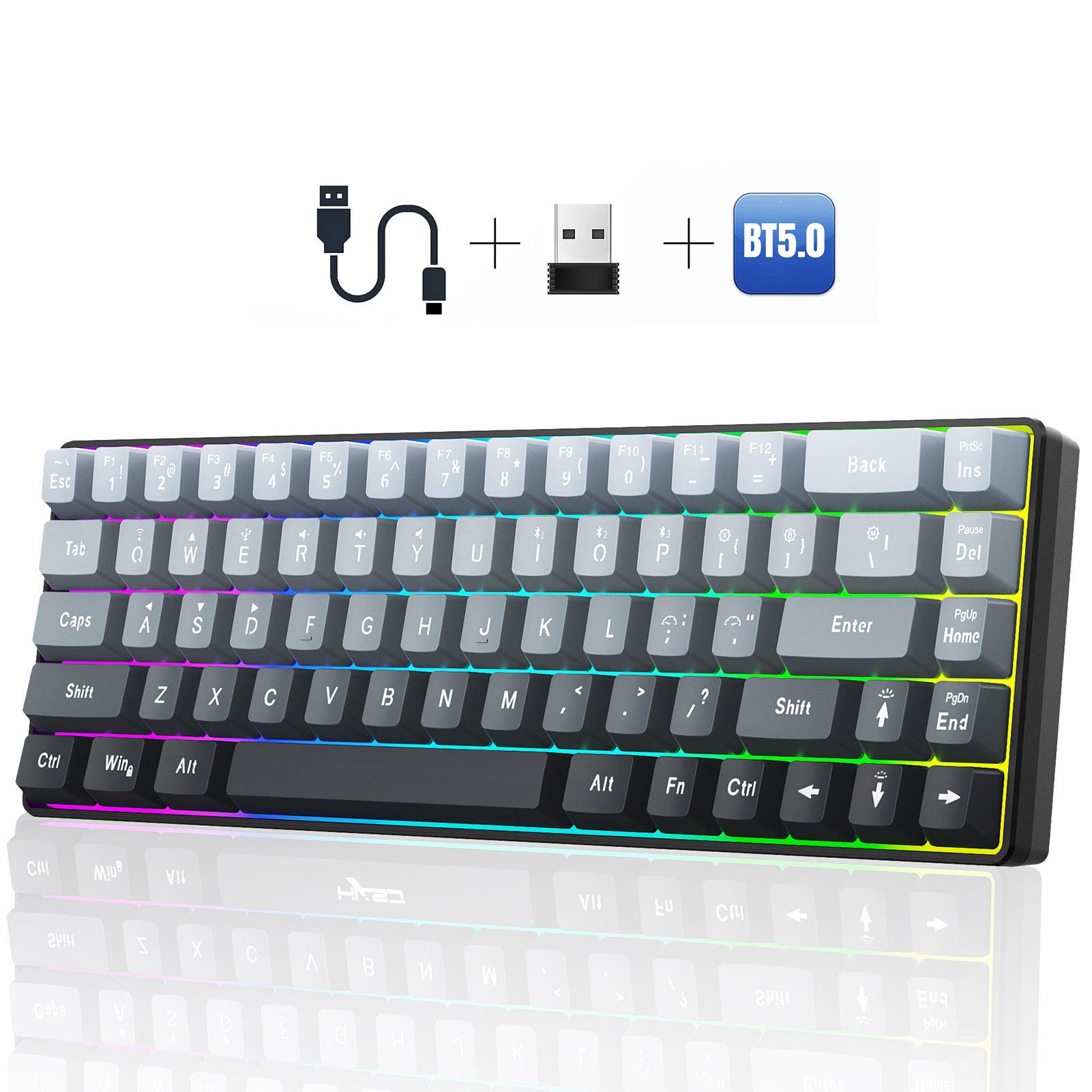 

V200 68-клавишная RGB игровая клавиатура с 3 режимами подключения, совместимая с несколькими устройствами